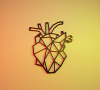 polygonal square corazon real 3D model
