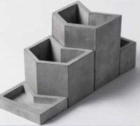Modern Geometric Flower Pot 3D model