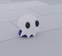 Cute Ghost Head 3D model