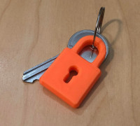 Simple Padlock Keychain 3D model