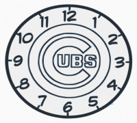 2D Cubs wall clock 3D model