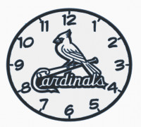 2D Cardinals wall clock 3D model