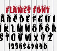 Flames Font 3D model
