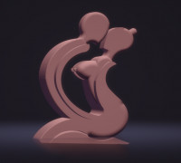 couple abstract 3D model