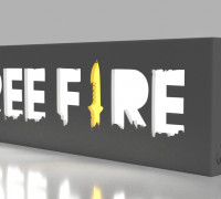 FREE FIRE LED LAMP USB 3D model