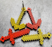 Minecraft Tools with Keychain Hole 3D model