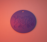 happy easter 2 keychain 3D model