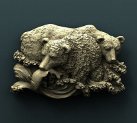 Fishing bears 3D model