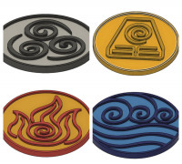 Avatar Elements Coaster Set (ATLA) 3D model