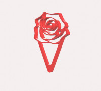 Rose Cup Cake Topper 3D model