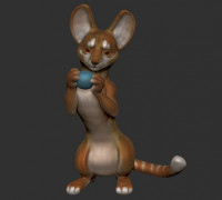 Fantasy mouse holding sphere 3D model