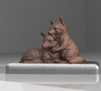 Roe deer with fox 3D model