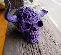 Skull with horns. 3D model