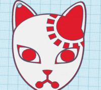 Key ring tanjiro mask 3D model