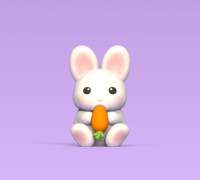 Bunny Eating Carrot 3D model