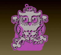 KEYCHAIN OWL / BUHO KEYCHAIN 3D model