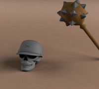 Two war clubs 3D model