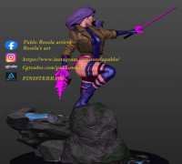 Psylocke jacket outfit 3D model