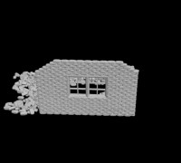 broken house (one solid object  / all connected together) 3D model