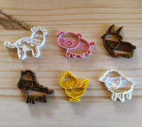 Farm Animals Cookie Cutter 3D model