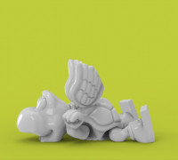 two flexible turtle models 3D model