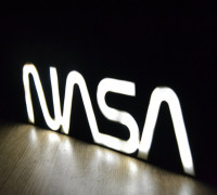NASA logo. LED lamp.  3D model