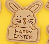 Cookie cutter easter bunny happy easter 3D model
