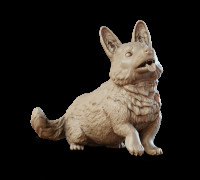 Corgi - sitting v2 3D model