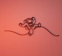 cuadro astronauta 3D model