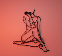 cuadro mujer 3D model