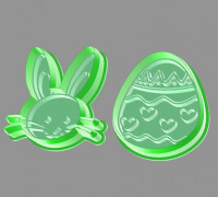 Easter cutter (Egg and rabbit) 3D model