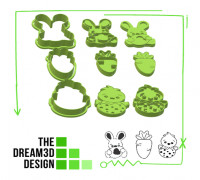 EASTER PACK COOKIE CUTTER N DEBOSSER / COOKIE CUTTER 3D model