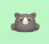 Rhino Lying Down 3D model