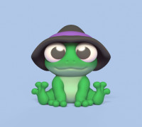 Frog Witch Hat 3D model