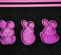 easter bunny cookie cutters 3D model