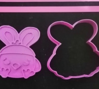 easter bunny chick easter cookie cutter 3D model
