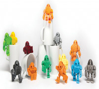 Maker Faire Robot Action Figure PIP (with supports): 2015 3D Printer Shoot Out Test Models 3D model