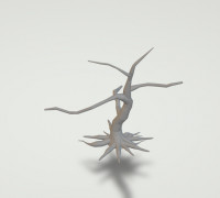 low poly dead tree 3D model
