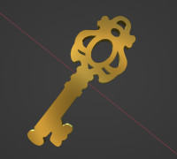 Simple Steampunk Mystery Key 3D model
