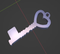 Simple Heart Key 3D model