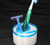 3D Wave Shaped Toothbrush Holder Cup 3D model