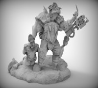 orc with flame thrower 3D model