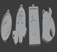 Animal Crossing Keychains 3D model