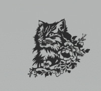 Cat with Flower (Pack) 3D model