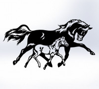2D WALL DECOR(HORSE) 3D model