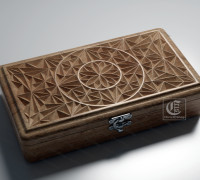 V-Carved Reactangular Jewelry Box - Files for CNC and 3D Printer 3D model