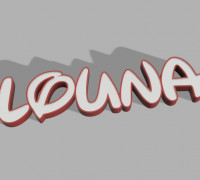 First name Louna Luminous 3D model