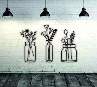 wall flowers 3 pcs. 3D model