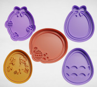 easter egg set x5 3D model