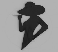 Lady Profile Wall Decor 3D model